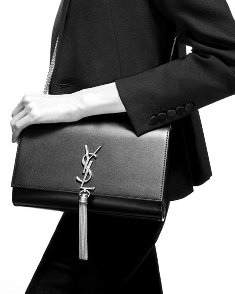 gray ysl tassel|KATE MEDIUM TASSEL IN GRAIN DE POUDRE EMBOSSED .